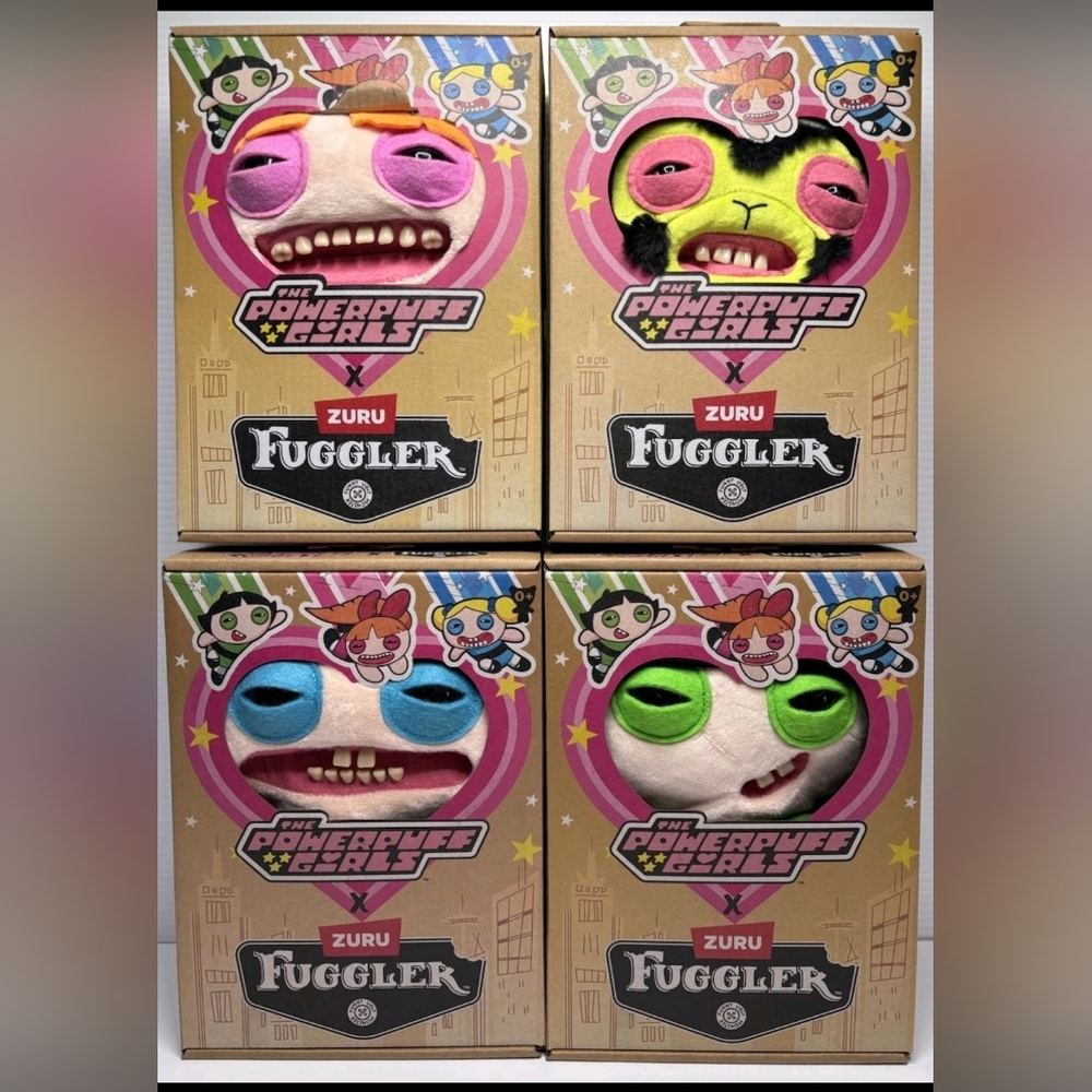 Fuggler Powerpuff Girls Buttercup, Blossom, Bubbles, Mojo Jojo Full Set Zuru